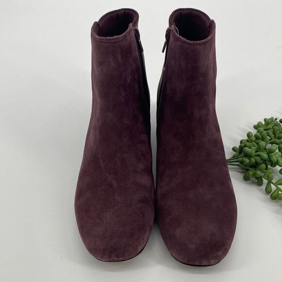 Clarks Collection Comfort Boots Side Zip Chartli Valley Burgundy Bordeaux size 8 - Picture 2 of 10